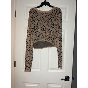 Maverick the collection 2 piece lounge PJ set animal print brown black small nwt